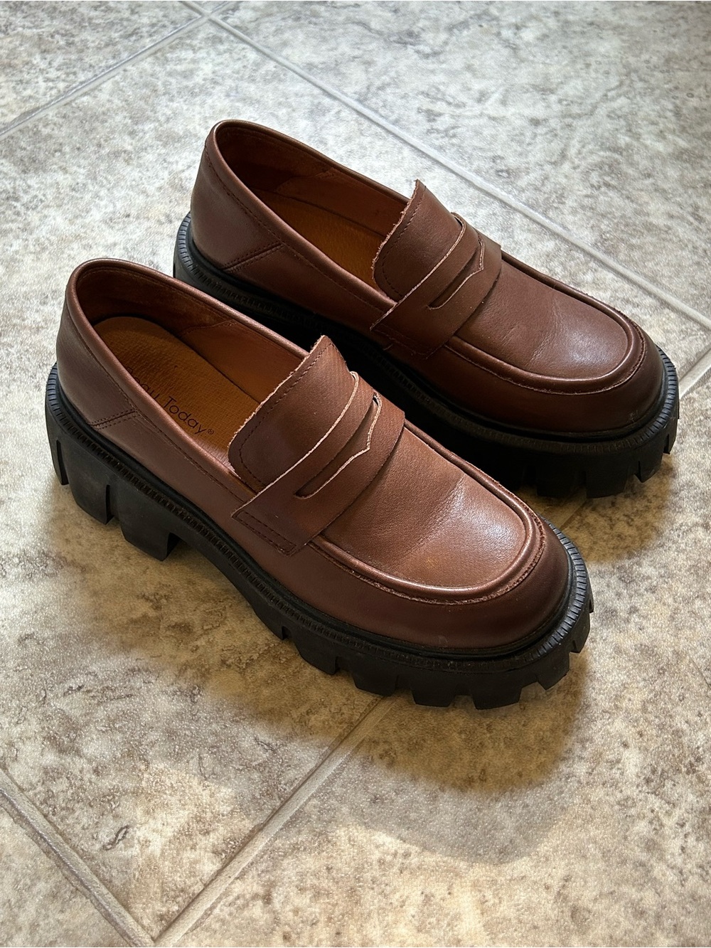 Brown Genuine Leather Loafers | Women’s Size 8